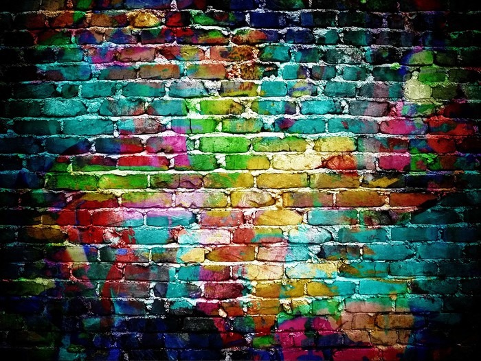 graffiti brick wall Wall Mural • Pixers® • We live to change