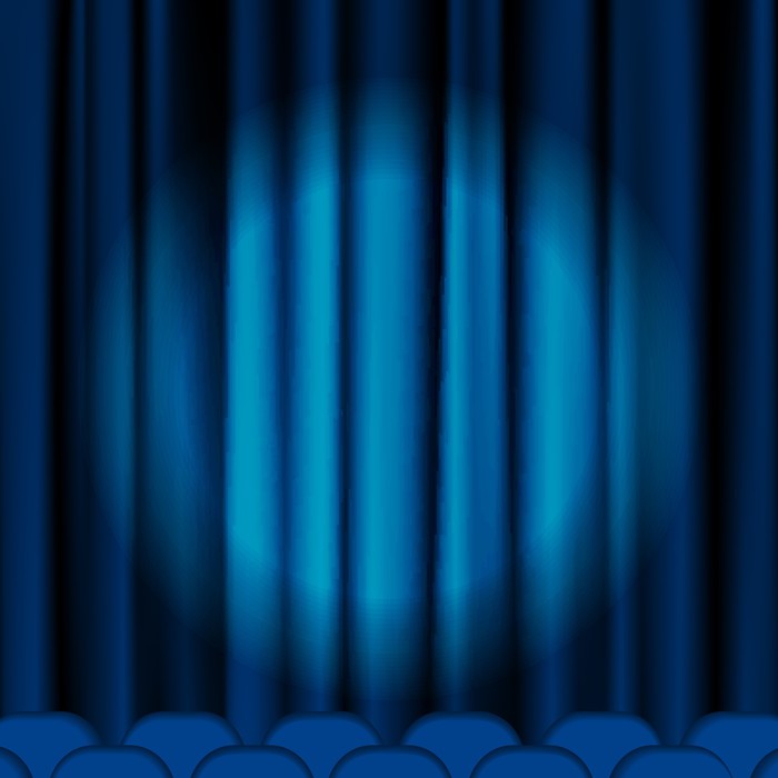 Fotobehang Blauwe gordijnen • Pixers® - We leven om te veranderen Fotobehang Blauwe gordijnen • Pixers® - We leven om te veranderen