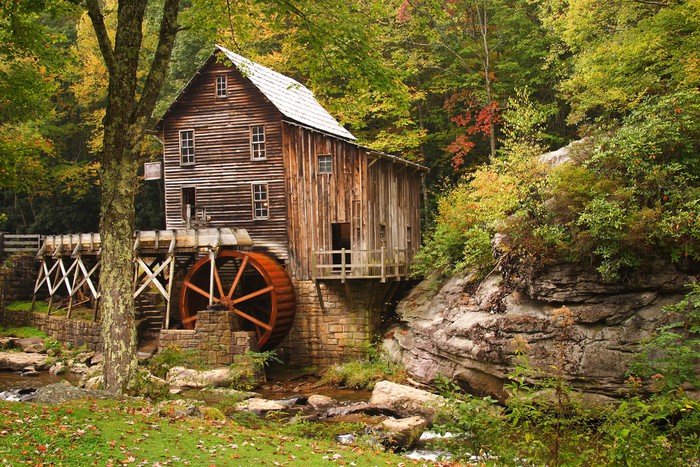 Glade Creek Grist Mill Wall Mural • Pixers® • We live to change