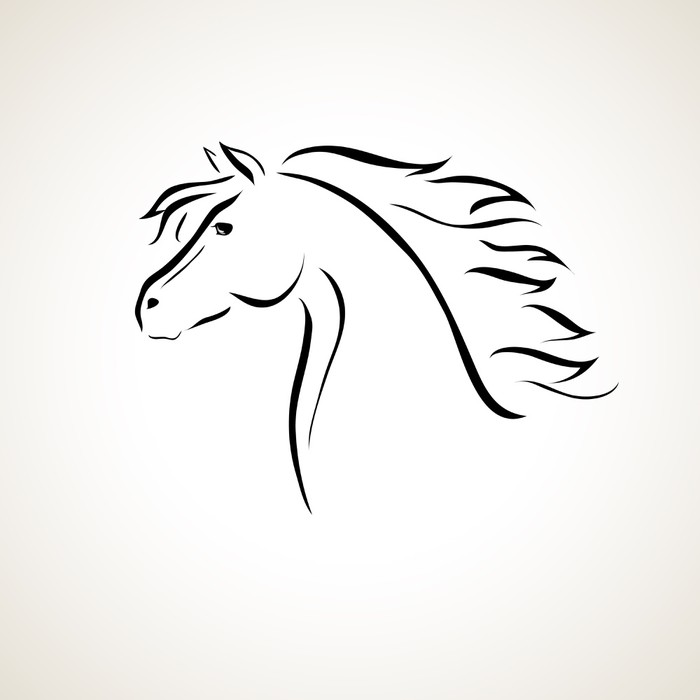 Fotobehang Vector tekening paard • Pixers® - We leven om te veranderen