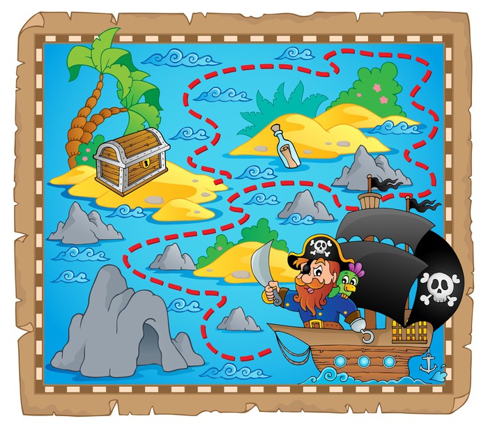 piratska mapa Nálepka Pixerstick Pirátská mapa theme image 3 • Pixers® • Žijeme  piratska mapa