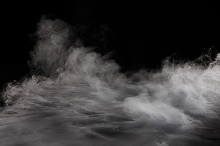 Cortina transparente El humo de hielo seco
