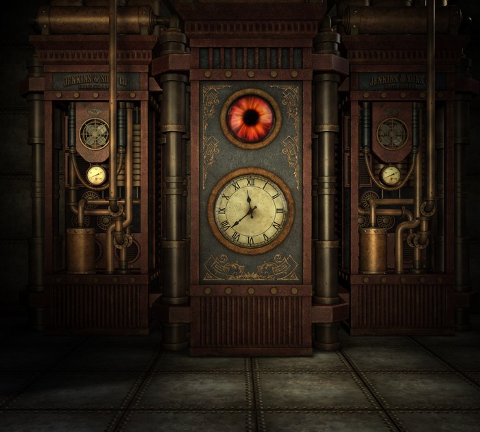 Steampunk Time Wall Mural • Pixers® • We live to change