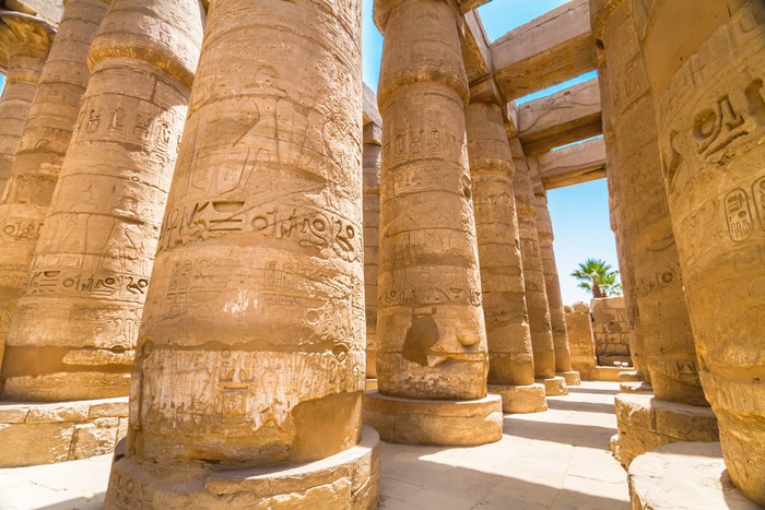 Ancient Egyptian Figures at Temple of Karnak, Luxor, Egypt без смс