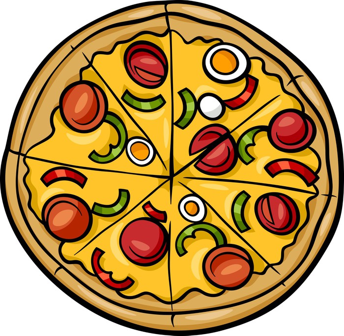 Vinilo Pixerstick Ilustración de dibujos animados de pizza italiana