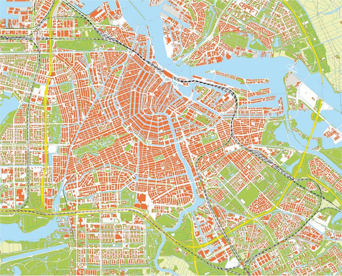 Cartina Amsterdam : Amsterdam mappa, la mappa delle strade, della metro ...