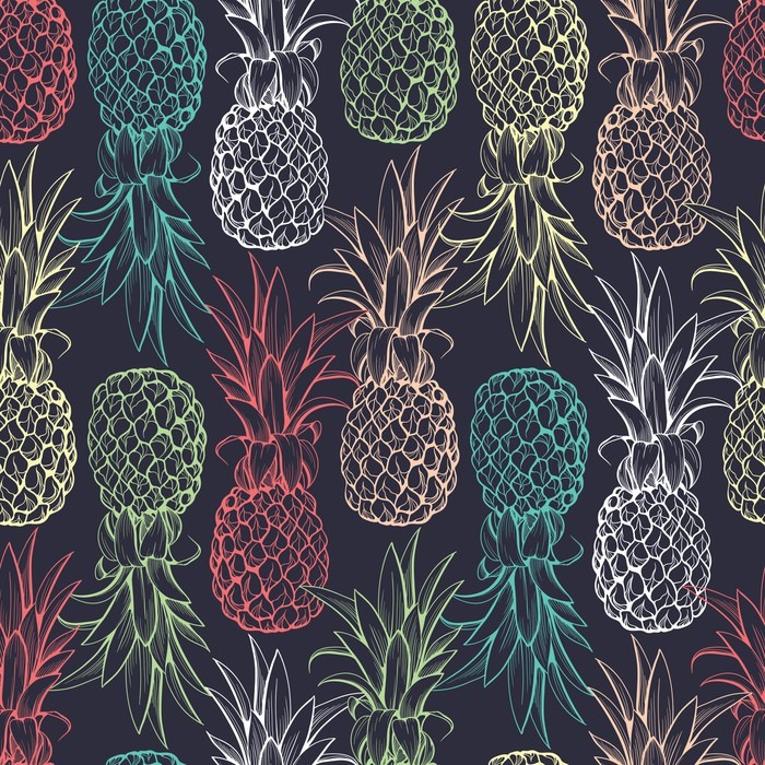 Pineapples seamless pattern Wall Mural - Vinyl - Backgrounds