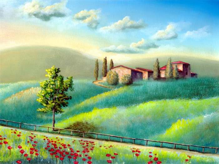 Italian landscape Wall Mural • Pixers® • We live to change