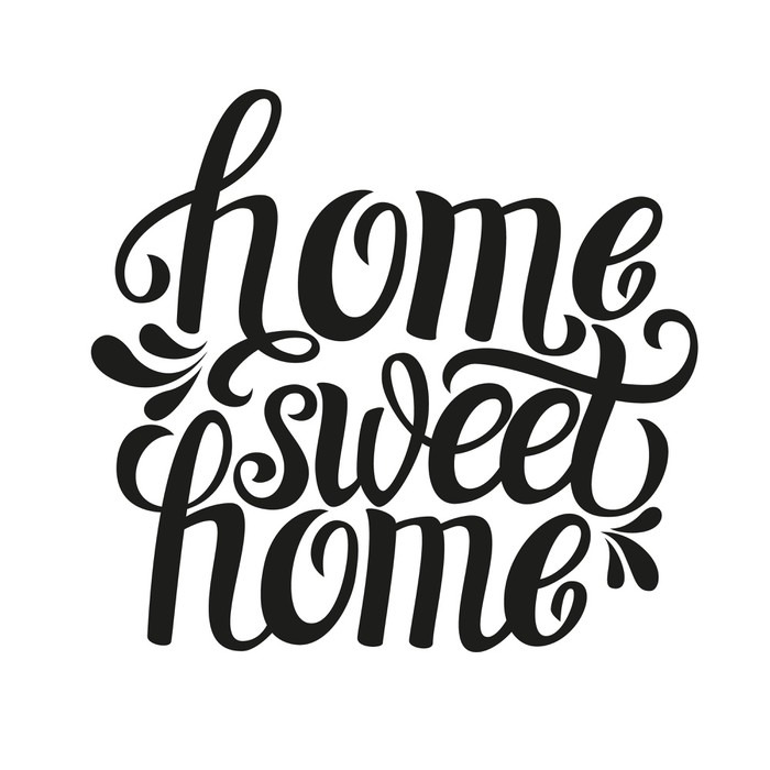 Hand lettering typography poster 'Home sweet home' Sticker 